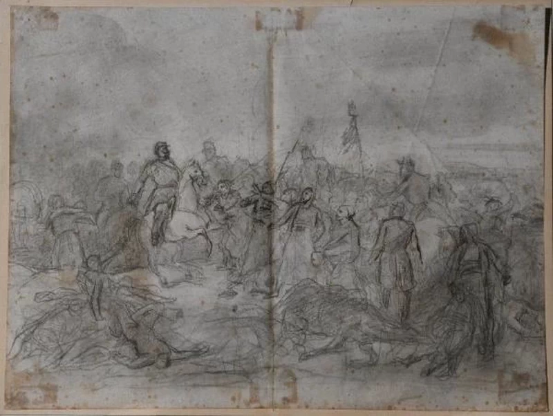 Vittorio Emanuele II attorniato dagli zuavi francesi - Museo di San Martino dela Battaglia, Desenzano del Garda, Brescia
